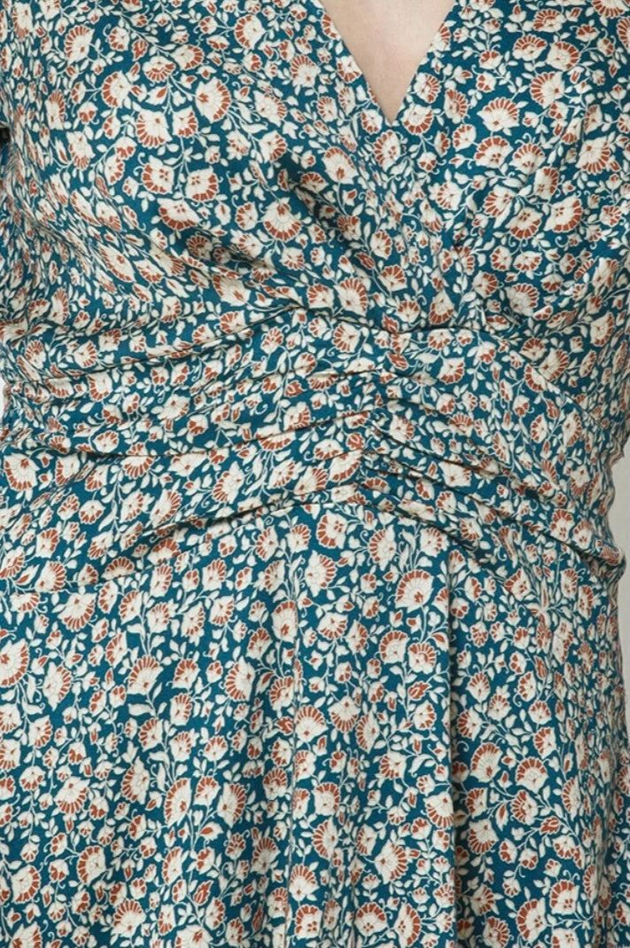 stretch satin printed flowy romper