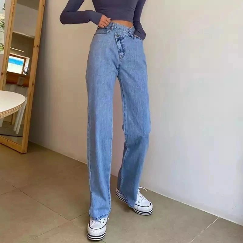 Asymmetrical Buttoned High Rise Ankle Slit