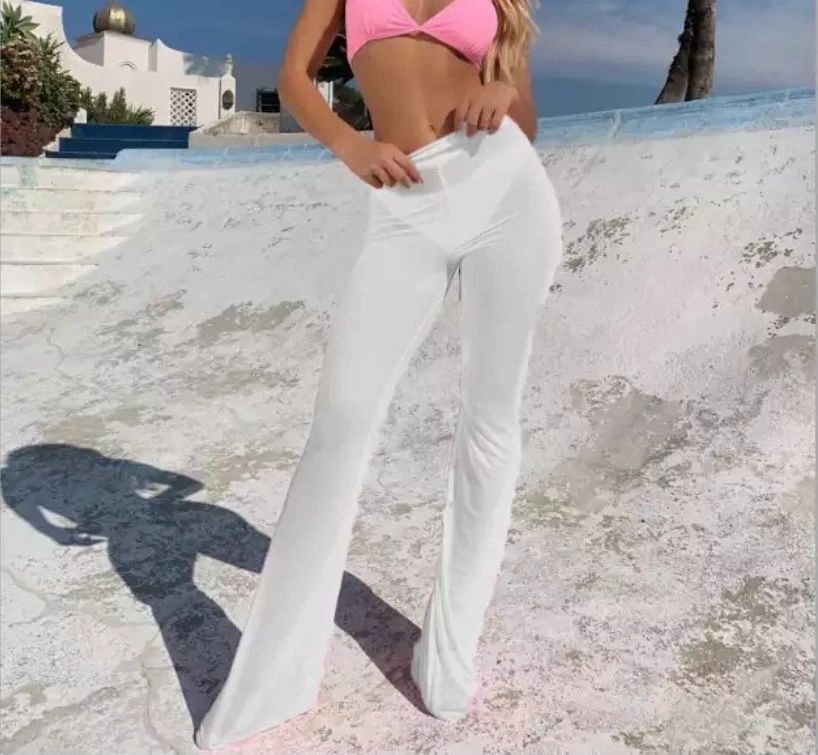 mesh long flare yoga pants