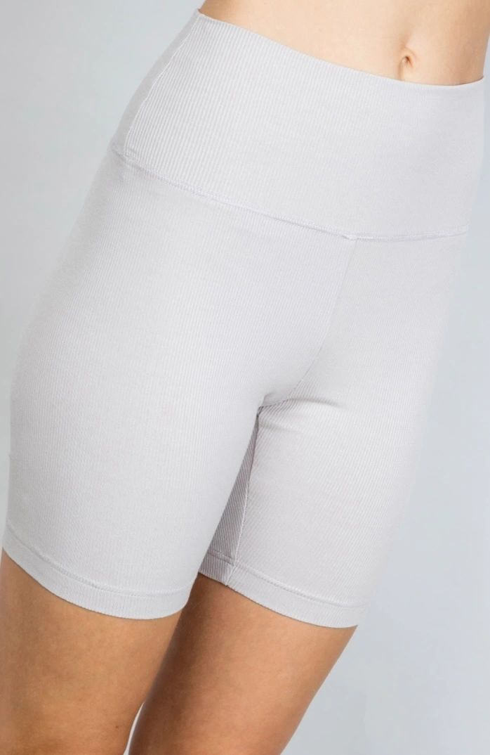 ribbed high rise biker shorts