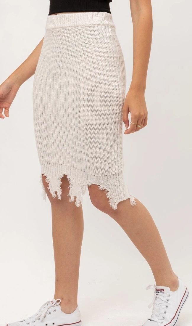 knitted midi skirt