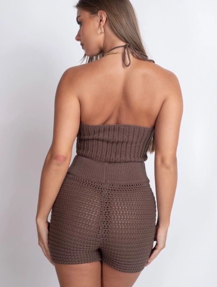 knit butterfly top and shorts | set