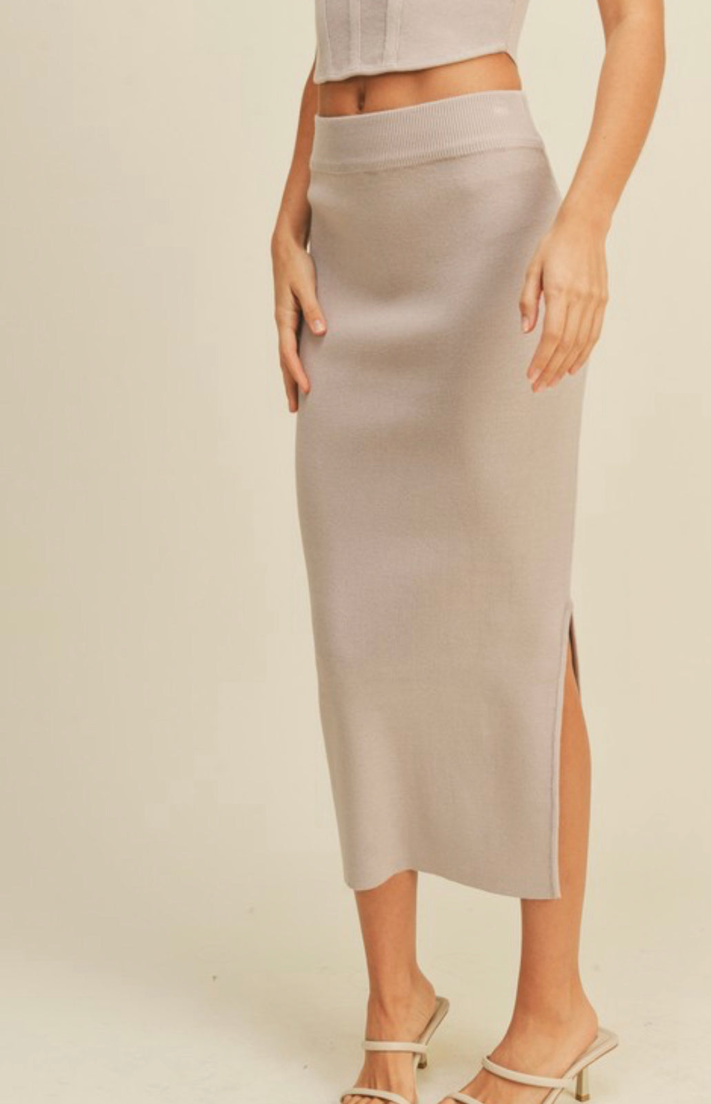 knit slit skirt | set
