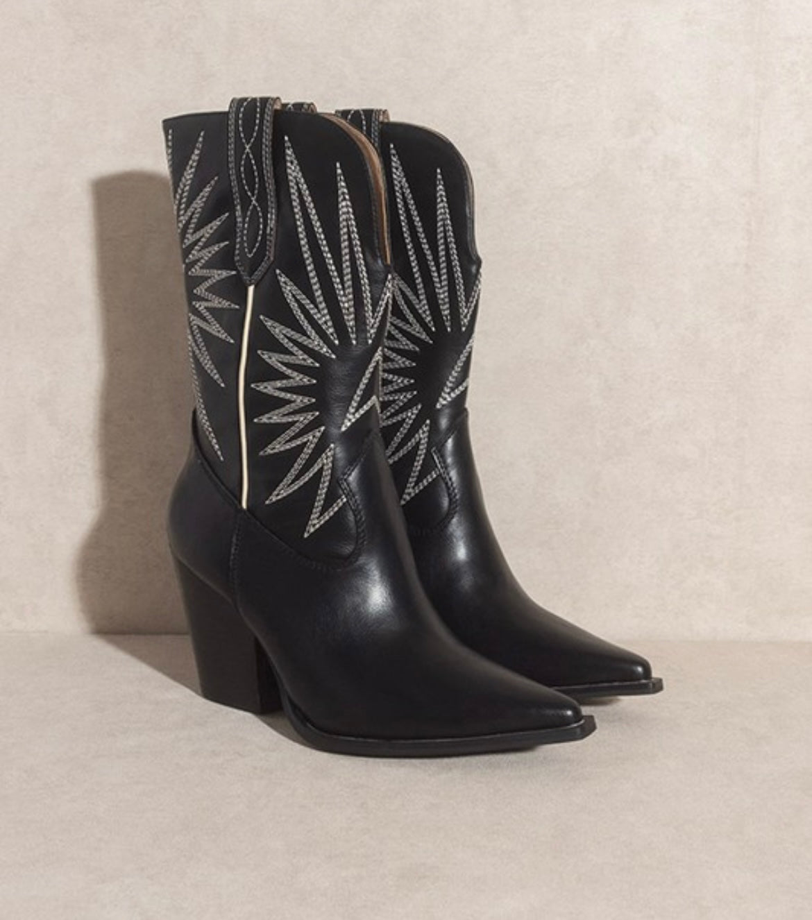 Western leather boots