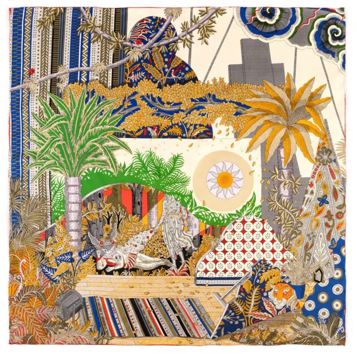 Sleeping Tiger Satin Scarf
