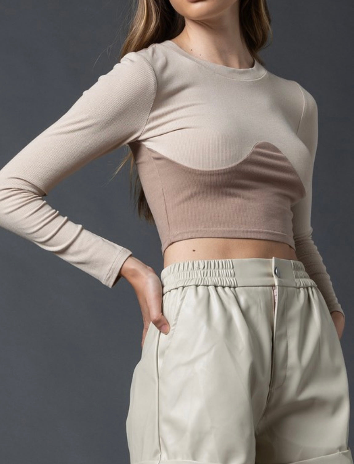 Leather cuffed trouser shorts