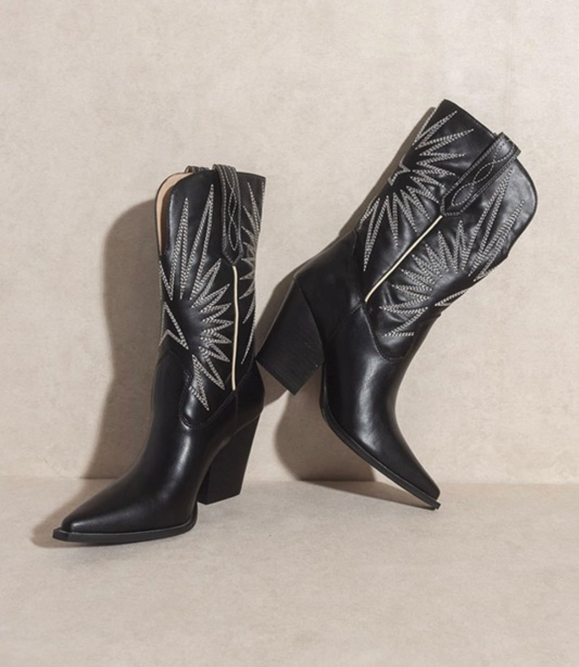 Western leather boots