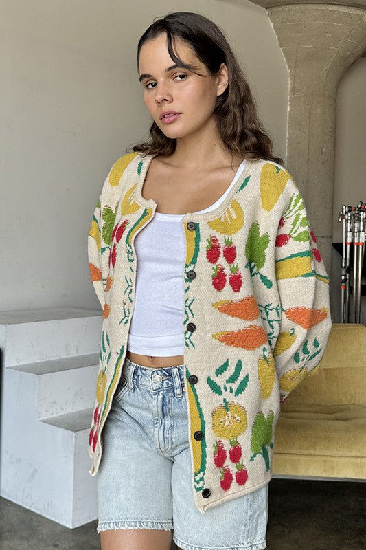 Veggie garden cardigan