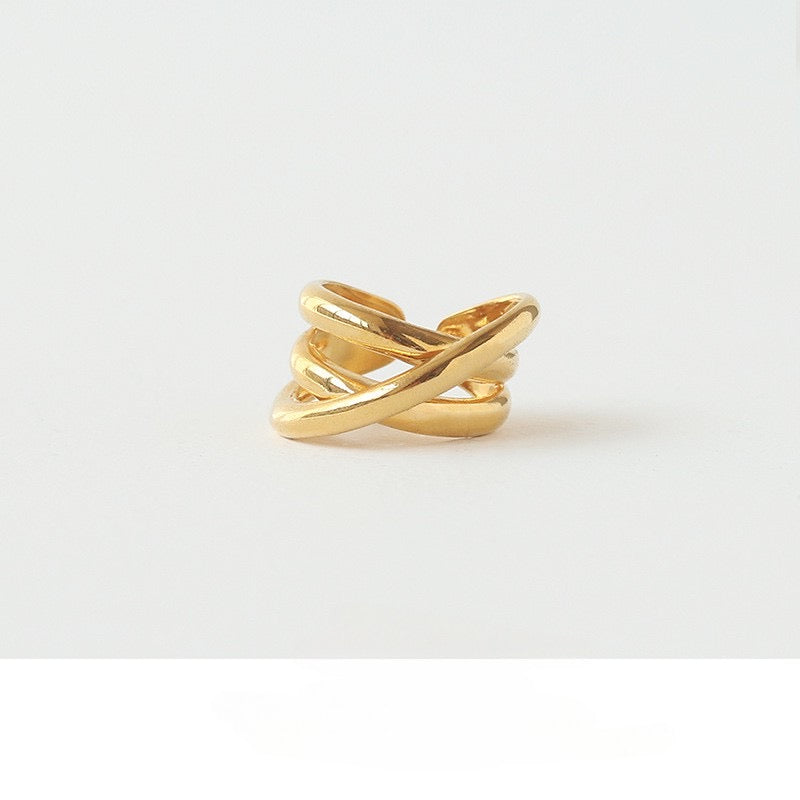 Wire wound gold metal ring