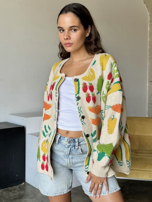 Veggie garden cardigan