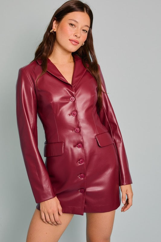 Leather blazer dress