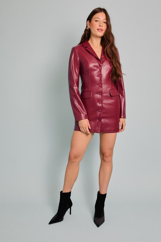 Leather blazer dress