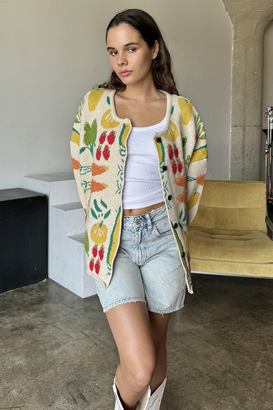 Veggie garden cardigan