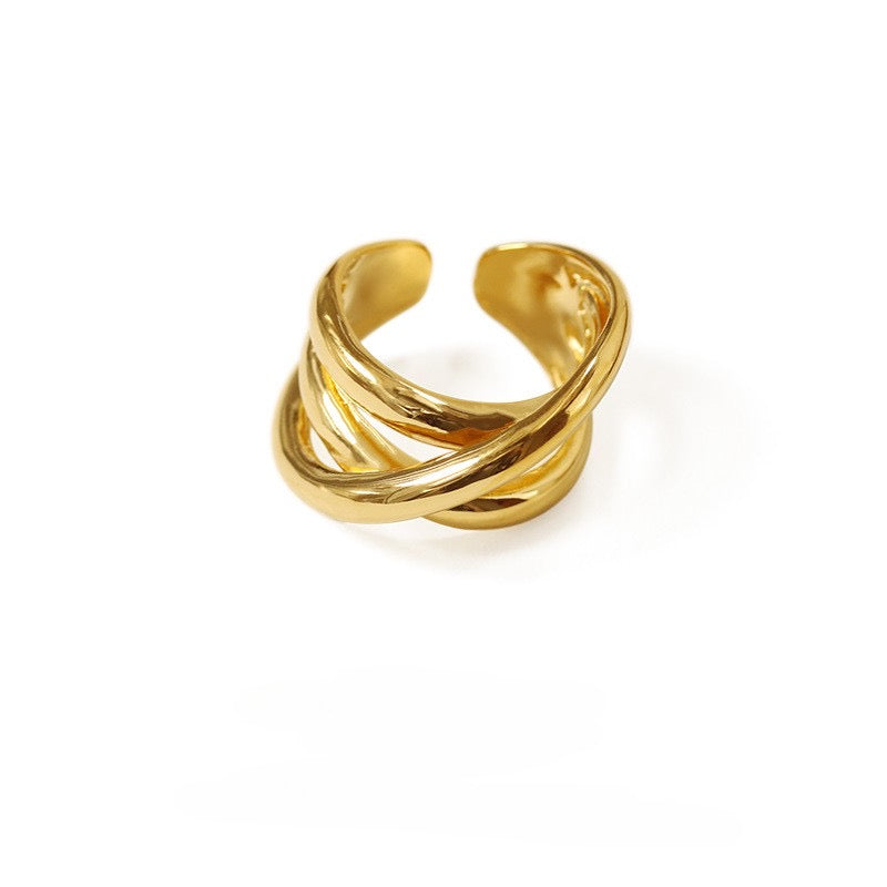 Wire wound gold metal ring