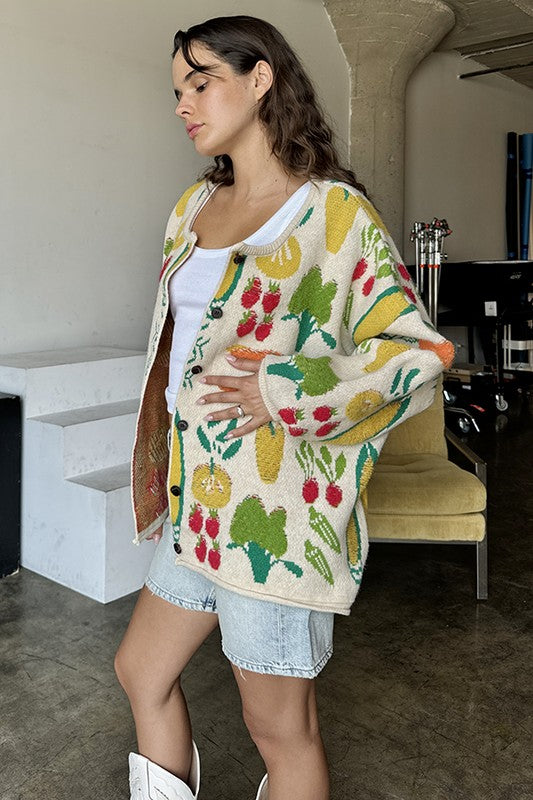 Veggie garden cardigan