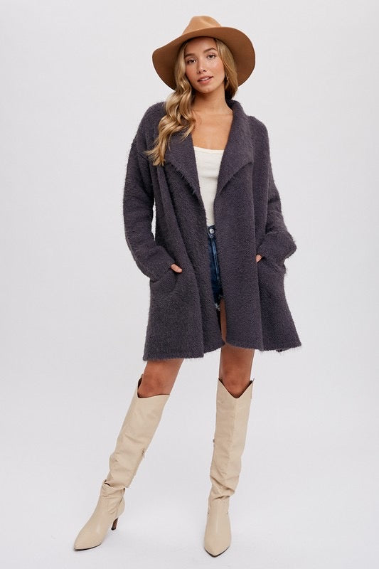 Fuzzy Drape Cardigan