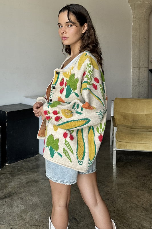 Veggie garden cardigan