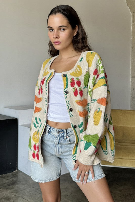 Veggie garden cardigan