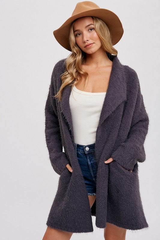 Fuzzy Drape Cardigan