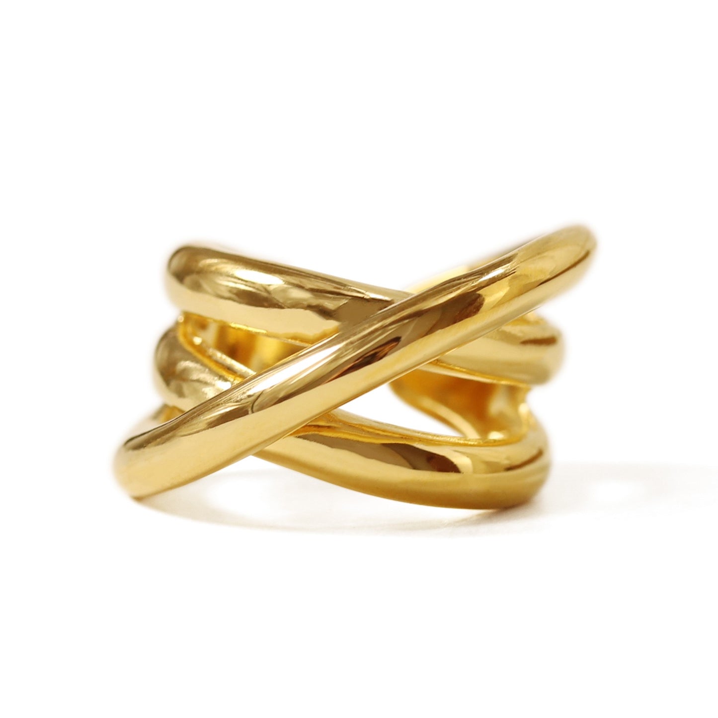 Wire wound gold metal ring