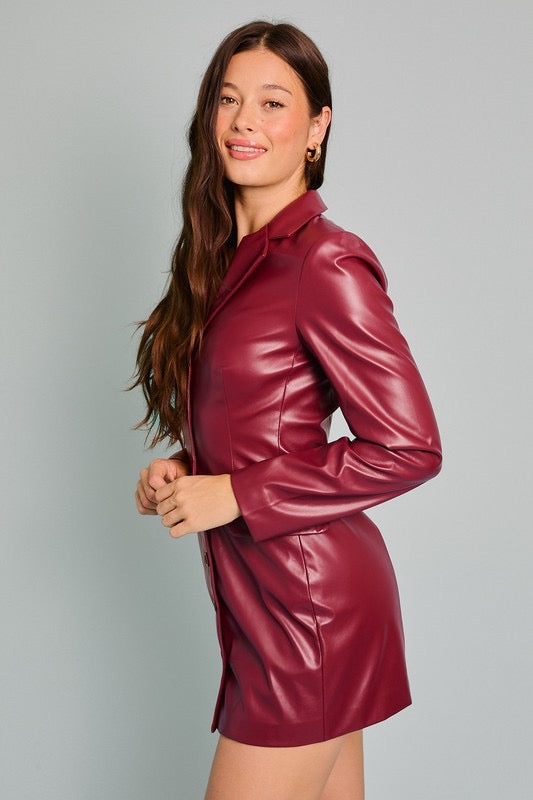 Leather blazer dress