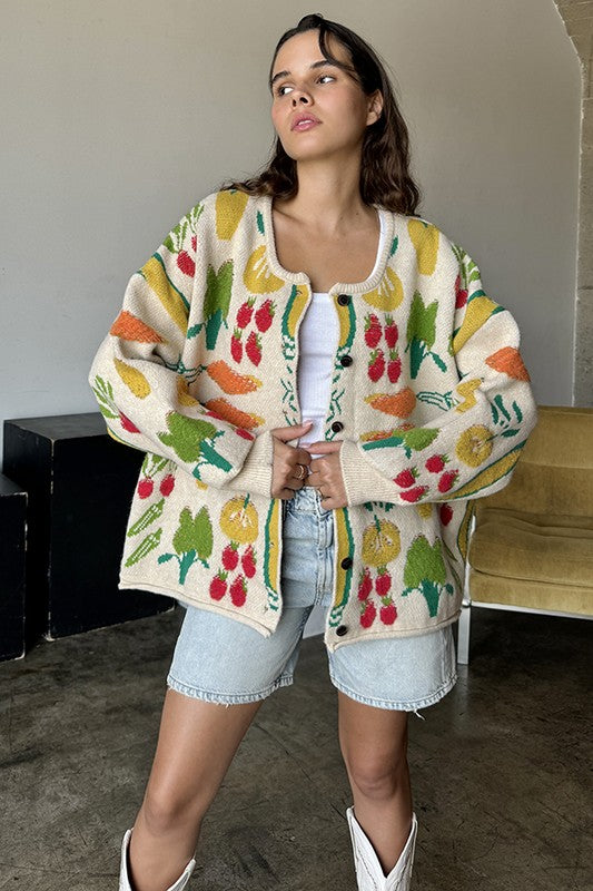 Veggie garden cardigan