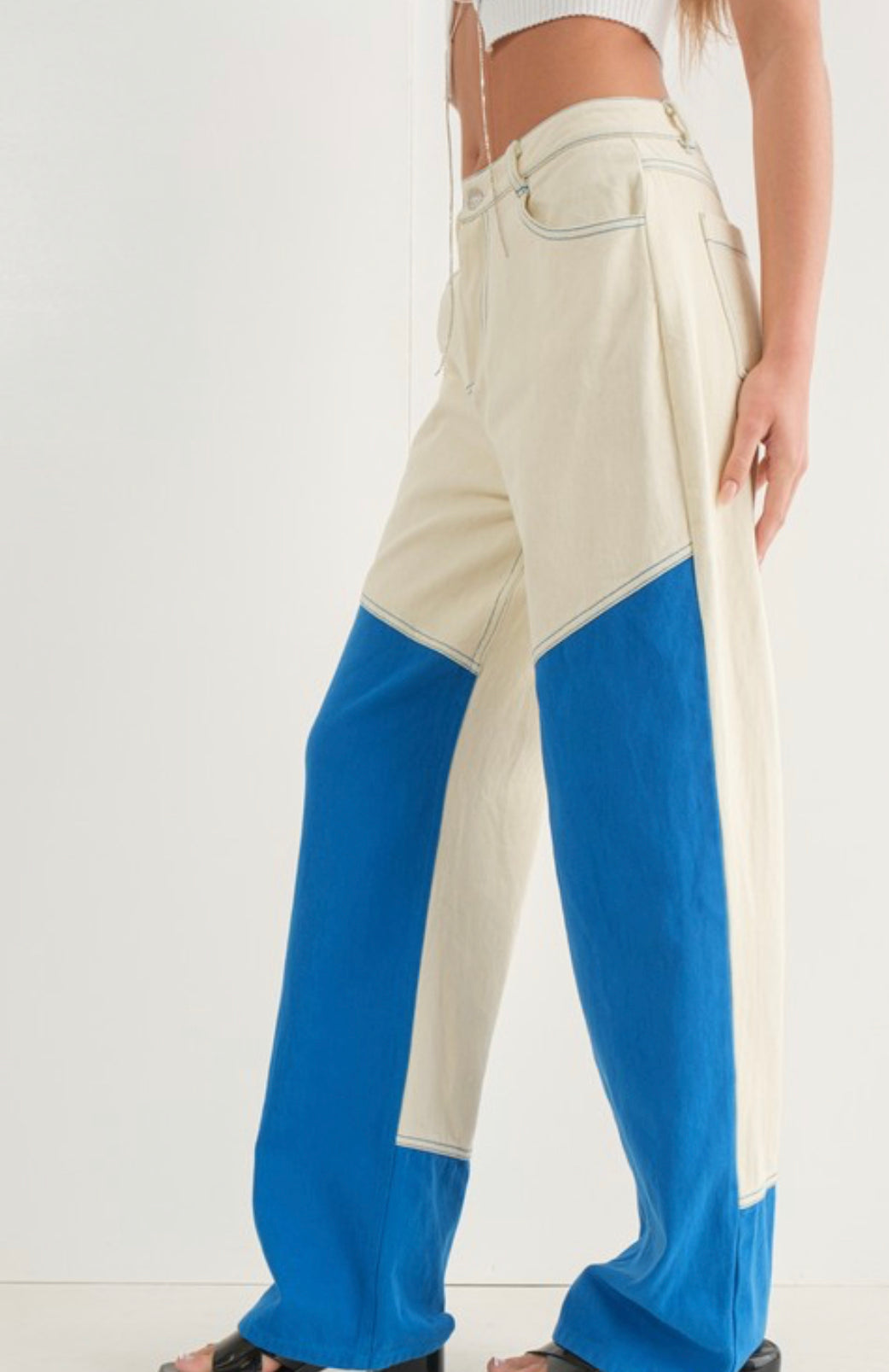 Color blocked long pants