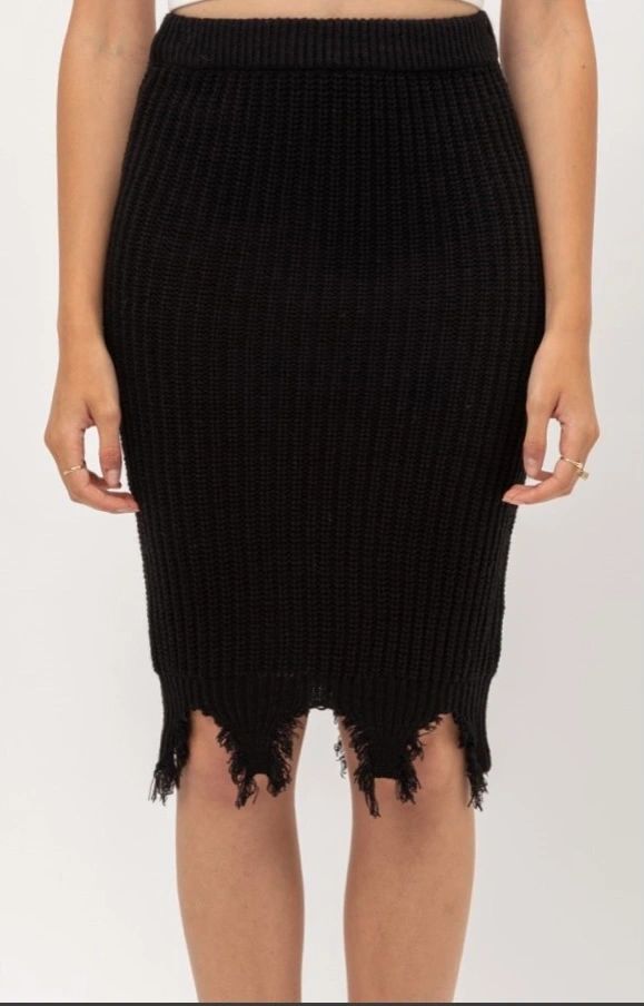 knitted midi skirt