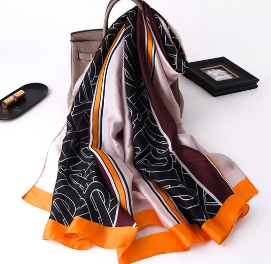 Classic chain satin scarf